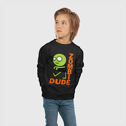 Свитшот хлопковый детский Zombie dude, цвет: черный — фото 2