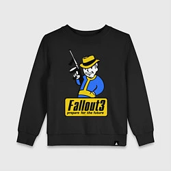 Свитшот хлопковый детский Fallout 3 Man, цвет: черный