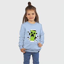 Свитшот хлопковый детский Crash Minecraft, цвет: мягкое небо — фото 2