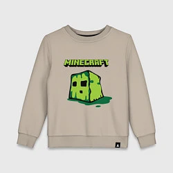 Свитшот хлопковый детский Minecraft Creeper, цвет: миндальный