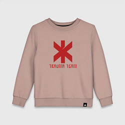 Свитшот хлопковый детский Cyberpunk 2077: TRAUMA TEAM, цвет: пыльно-розовый