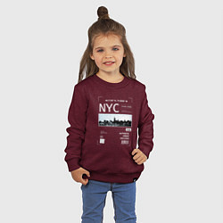 Свитшот хлопковый детский NYC Style цвета меланж-бордовый — фото 2