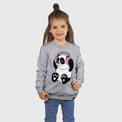 Свитшот хлопковый детский Panda in headphones панда в наушниках, цвет: меланж — фото 2