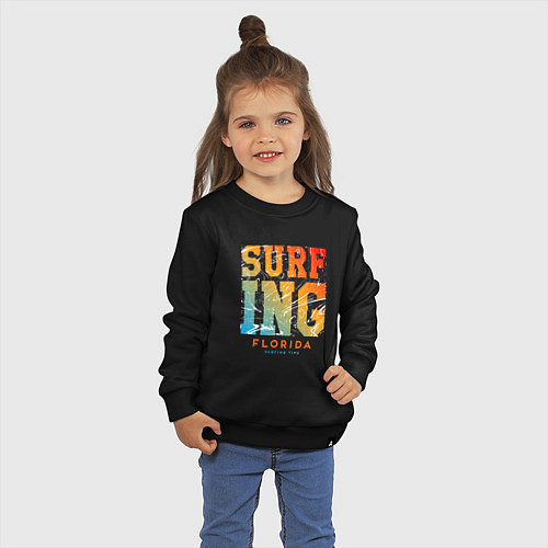 Детский свитшот Surfing Florida / Черный – фото 3