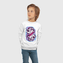 Свитшот хлопковый детский Skrillex: purple style, цвет: белый — фото 2