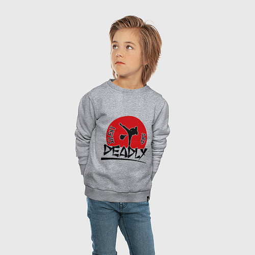 Детский свитшот Silent & Deadly / Меланж – фото 4