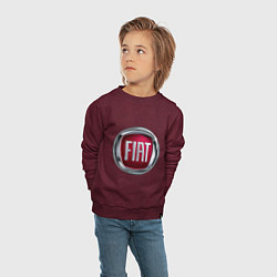 Свитшот хлопковый детский FIAT logo, цвет: меланж-бордовый — фото 2
