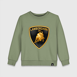 Свитшот хлопковый детский Lamborghini logo, цвет: авокадо