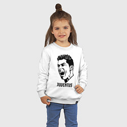 Свитшот хлопковый детский Juve Ronaldo, цвет: белый — фото 2