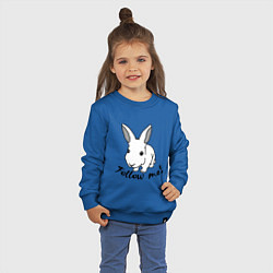 Свитшот хлопковый детский Rabbit: follow me, цвет: синий — фото 2