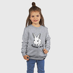 Свитшот хлопковый детский Rabbit: follow me, цвет: меланж — фото 2