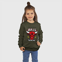 Свитшот хлопковый детский Chicago Bulls est. 1966, цвет: хаки — фото 2