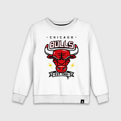 Свитшот хлопковый детский Chicago Bulls est. 1966, цвет: белый