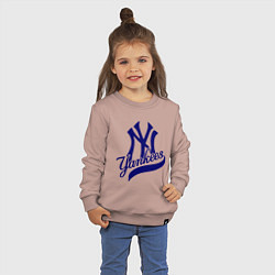 Свитшот хлопковый детский NY - Yankees, цвет: пыльно-розовый — фото 2