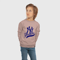 Свитшот хлопковый детский NY - Yankees, цвет: пыльно-розовый — фото 2