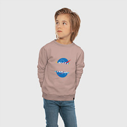 Свитшот хлопковый детский NASA: Portal, цвет: пыльно-розовый — фото 2