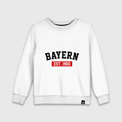 Свитшот хлопковый детский FC Bayern Est. 1900, цвет: белый