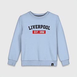 Свитшот хлопковый детский FC Liverpool Est. 1892, цвет: мягкое небо