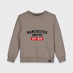 Свитшот хлопковый детский FC Manchester United Est. 1878, цвет: утренний латте