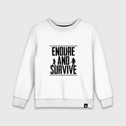 Свитшот хлопковый детский Endure & Survive, цвет: белый