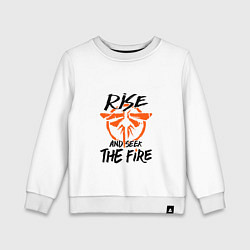 Свитшот хлопковый детский Rise & Seek the Fire, цвет: белый
