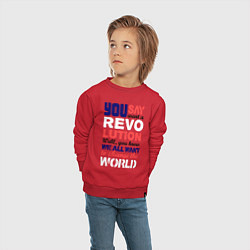 Свитшот хлопковый детский The Beatles Revolution, цвет: красный — фото 2