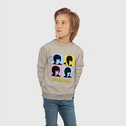 Свитшот хлопковый детский The Beatles: pop-art, цвет: миндальный — фото 2