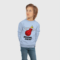 Свитшот хлопковый детский Miami Heat-logo, цвет: мягкое небо — фото 2