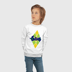 Свитшот хлопковый детский The Sims, цвет: белый — фото 2