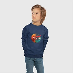 Свитшот хлопковый детский NASA: Nebula, цвет: тёмно-синий — фото 2