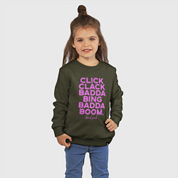 Свитшот хлопковый детский Click Clack Black Pink, цвет: хаки — фото 2