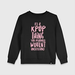 Свитшот хлопковый детский It's a K-pop, цвет: черный