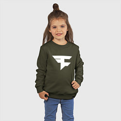 Свитшот хлопковый детский FAZE Symbol, цвет: хаки — фото 2