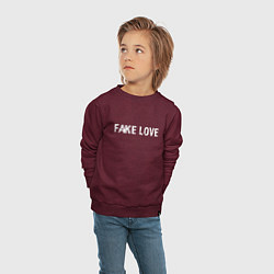 Свитшот хлопковый детский FAKE LOVE, цвет: меланж-бордовый — фото 2