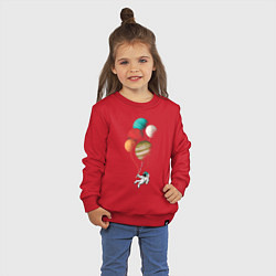 Свитшот хлопковый детский Космические шары, цвет: красный — фото 2