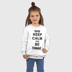 Свитшот хлопковый детский Keep Calm & Be Swag, цвет: белый — фото 2