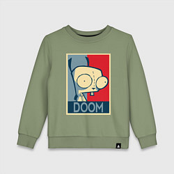 Свитшот хлопковый детский Doom Zim, цвет: авокадо