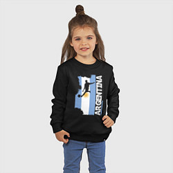 Свитшот хлопковый детский Argentina Football, цвет: черный — фото 2