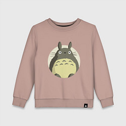 Свитшот хлопковый детский Тоторо удивленный, цвет: пыльно-розовый