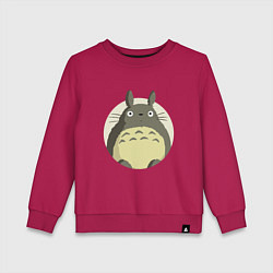 Свитшот хлопковый детский Тоторо удивленный, цвет: маджента
