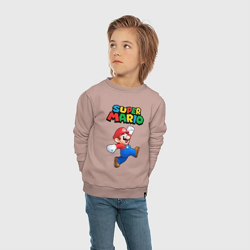 Детский свитшот Super Mario / Пыльно-розовый – фото 4
