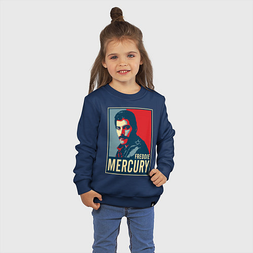 Детский свитшот Freddie Mercury / Тёмно-синий – фото 3