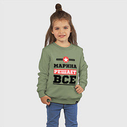 Свитшот хлопковый детский Марина решает все, цвет: авокадо — фото 2