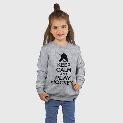 Детский свитшот Keep Calm & Play Hockey / Меланж – фото 3