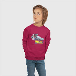 Свитшот хлопковый детский Back to the future, цвет: маджента — фото 2