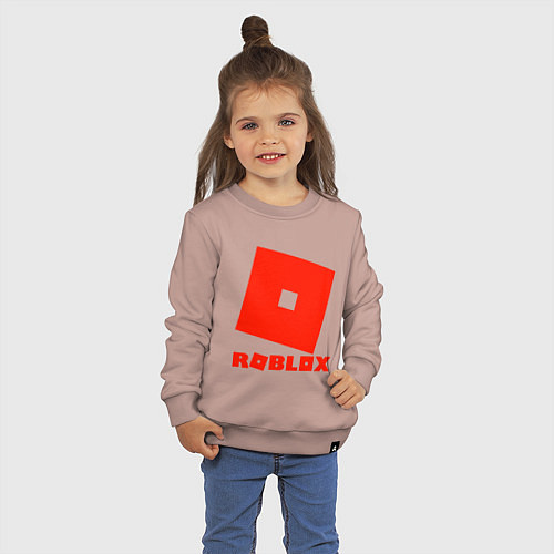 Детский свитшот Roblox Logo / Пыльно-розовый – фото 3