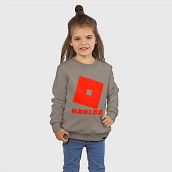 Свитшот хлопковый детский Roblox Logo, цвет: утренний латте — фото 2