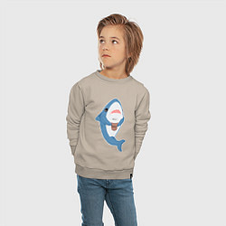 Свитшот хлопковый детский Hype Shark, цвет: миндальный — фото 2