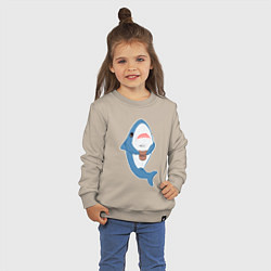 Свитшот хлопковый детский Hype Shark, цвет: миндальный — фото 2