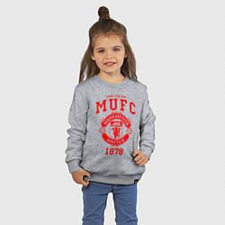 Свитшот хлопковый детский Манчестер Юнайтед, цвет: меланж — фото 2
